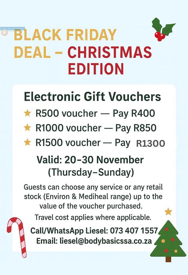 Body Basics Massage on the move - Black Friday Offer - Christmas