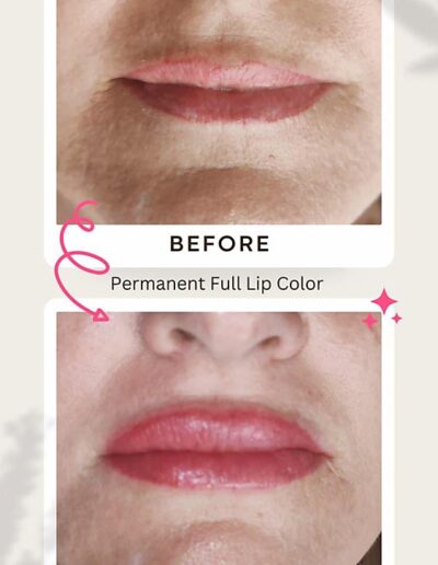 Butterfly Effect Beauty - Permanent Full Lip Colour - before and after 2