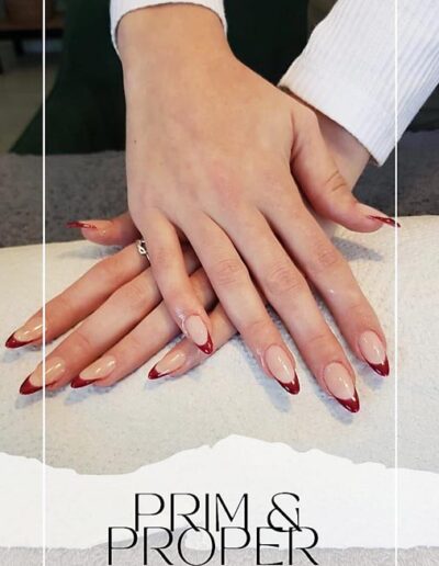 Prim and Proper Salon and Spa - Red French Nails