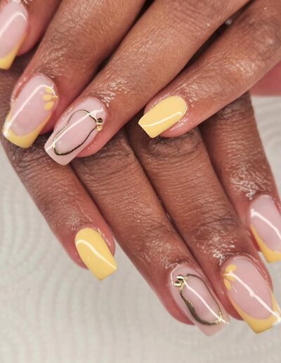 TiiQue - Pale Yellow embellished nails