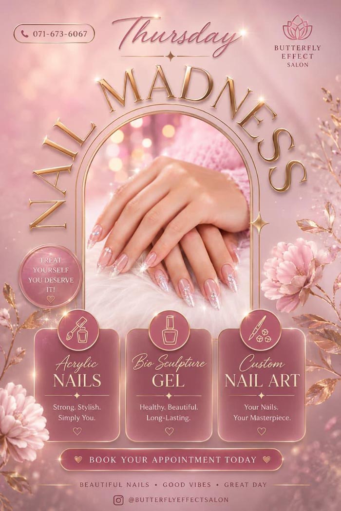 Butterfly Effect Salon - Alberton - Gel Nails Promotion