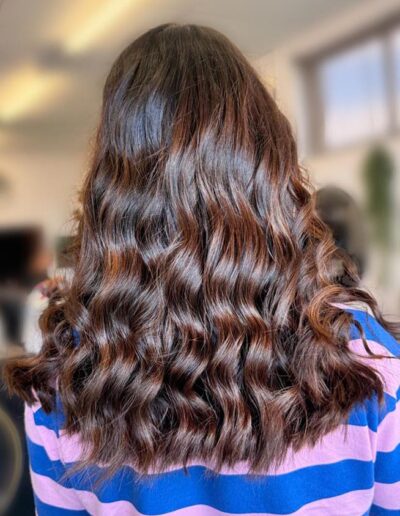 Plaits Hair Design - Brunette shiny waves