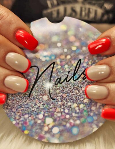 BlushBerry Nail Bar - Red and Nude French Nails