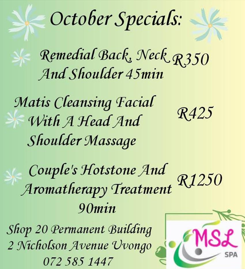 MSL Spa - October Specials