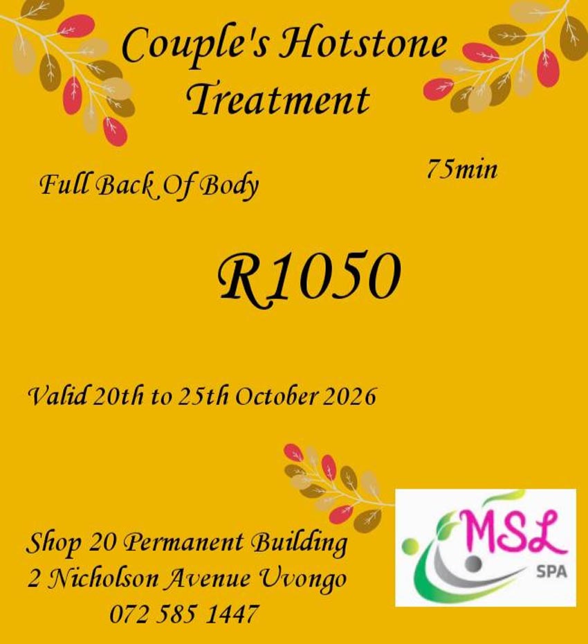 MSL Spa - October Specials - Couples Hot Stone Treatment