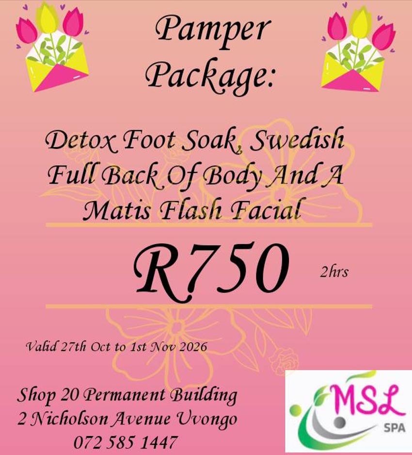 MSL Spa - October Specials - Pamper Package
